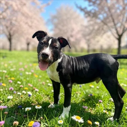 A baby medium-sized male Black American Staffordshire Terrier dog named Jordan for adoption in Fort Worth, TX