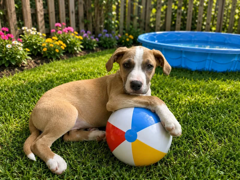 A baby medium-sized male Yellow / Tan / Blond / Fawn Labrador Retriever dog named Tommy Tutone for adoption in Houston, TX