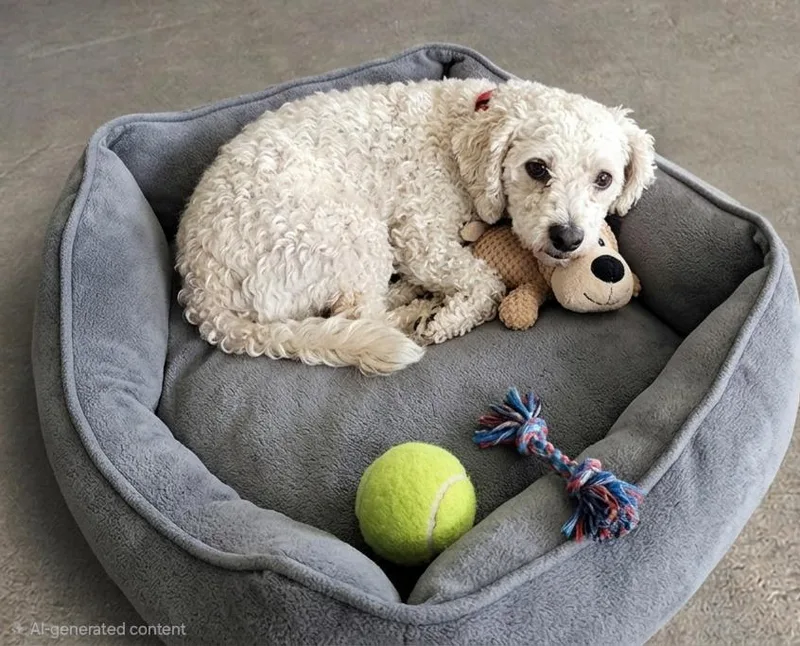 An adult small-sized male Poodle dog named Tobi for adoption in North Prairie, WI