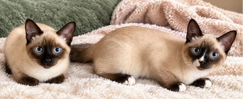 A young medium-sized female Siamese cat named Puddin & Figgy for adoption in Knoxville, TN