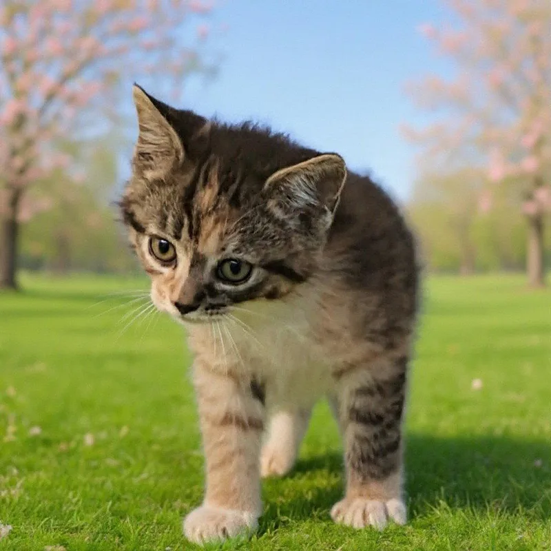 A baby medium-sized female Domestic Medium Hair cat named Skittles for adoption in Talladega, AL