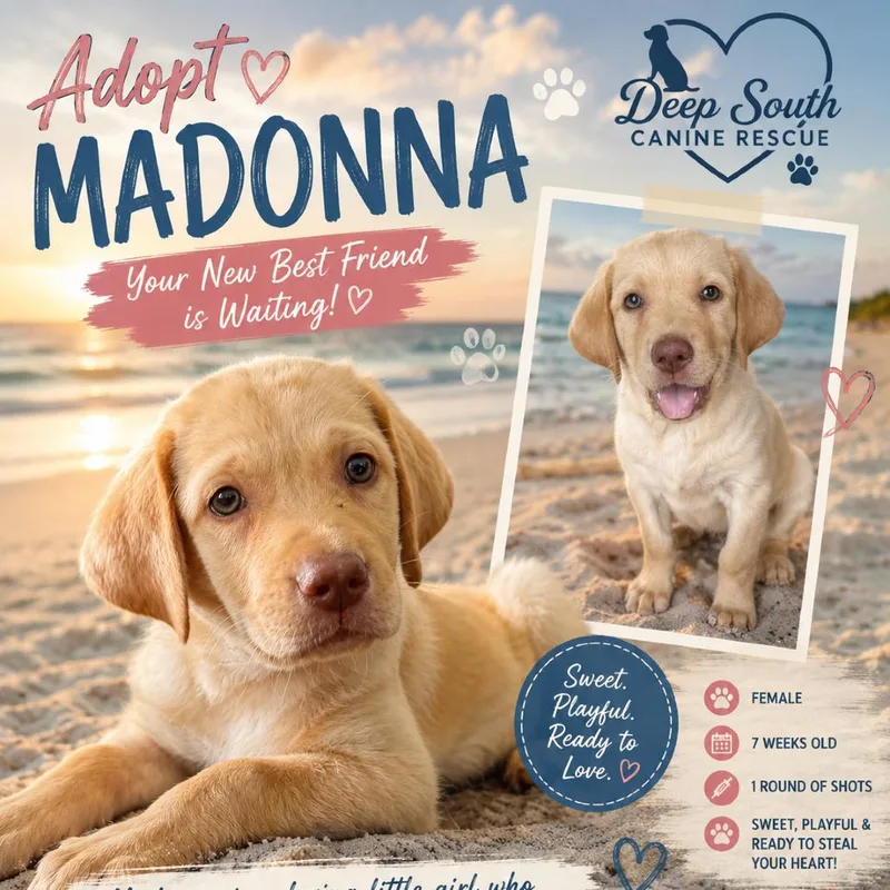 A baby small-sized female Yellow / Tan / Blond / Fawn Mixed Breed dog named Madonna for adoption in LOXAHATCHEE, FL