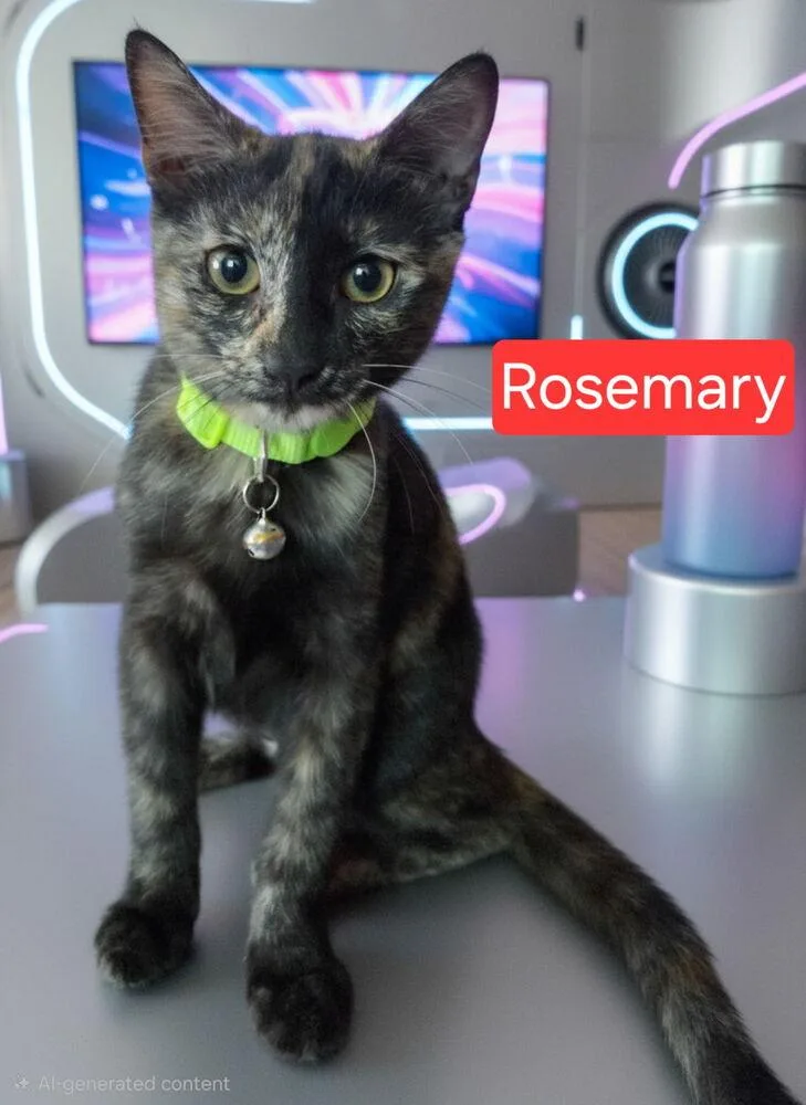 A baby small-sized female Tortoiseshell Domestic Short Hair cat named Rosemary for adoption in Dallas, TX