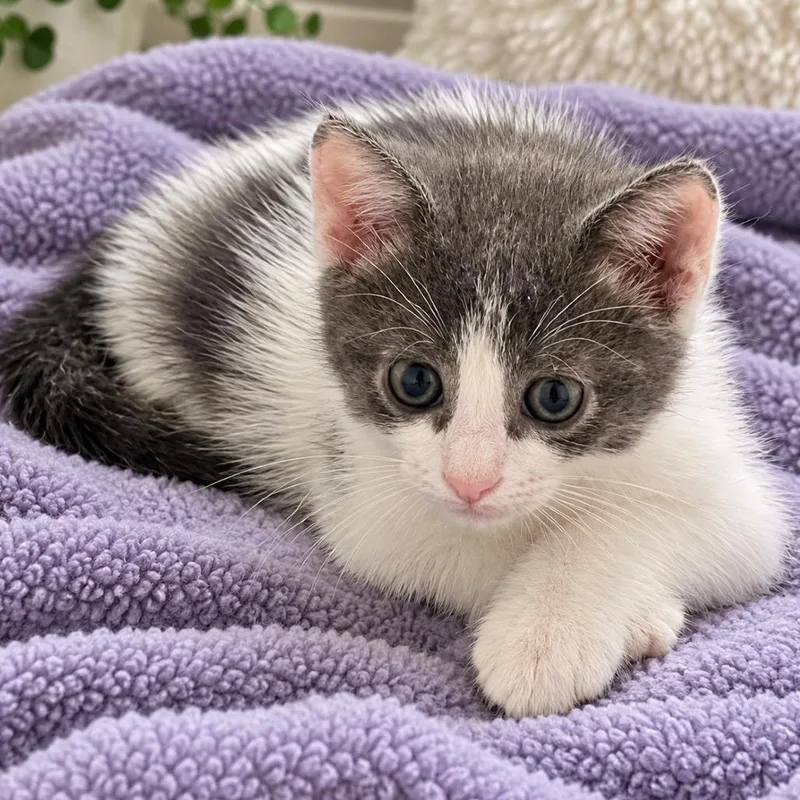A baby small-sized male Gray / Blue / Silver Domestic Short Hair cat named Pickles for adoption in Tustin, CA