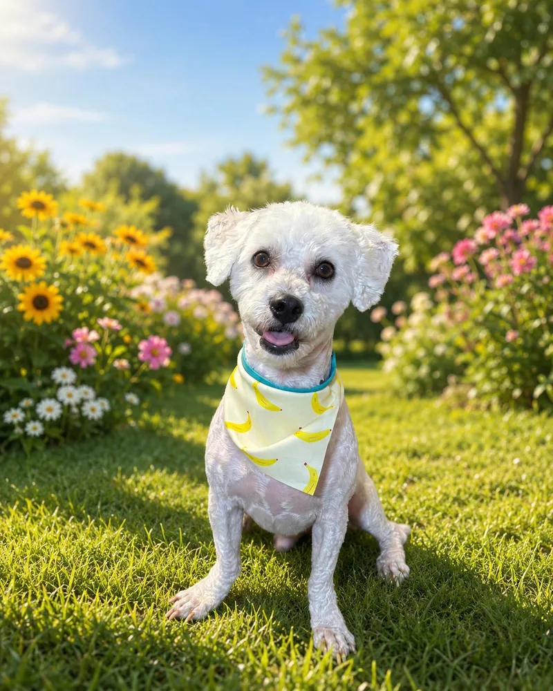 A young small-sized male White / Cream Bichon Frise dog named Zylo for adoption in Suffolk, VA