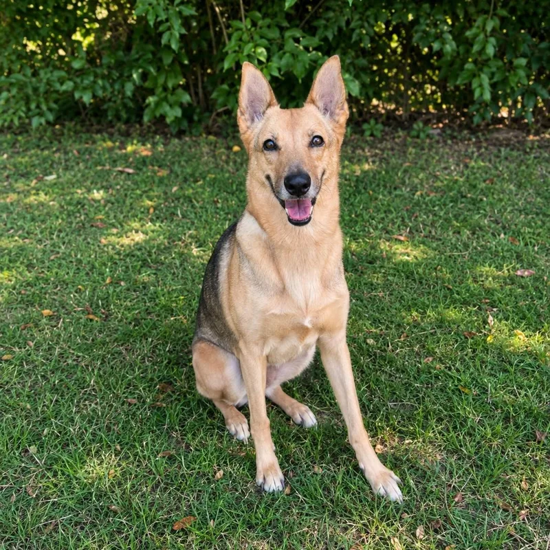 A senior medium-sized female Brown / Chocolate German Shepherd Dog dog named Zena for adoption in Oak Point, TX