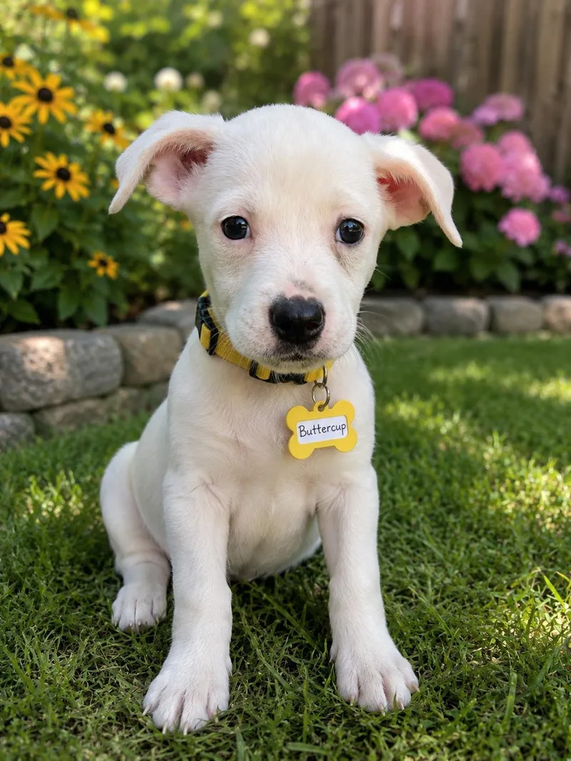 A baby large-sized female Pit Bull Terrier dog named Buttercup for adoption in Shelbyville, KY