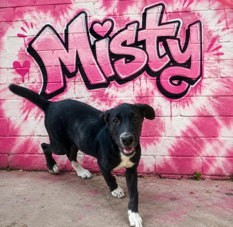 A baby medium-sized female Labrador Retriever dog named Misty for adoption in Claremore, OK