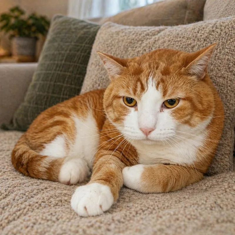 An adult extra large-sized male Tabby (Orange / Red) Domestic Short Hair cat named Jasper for adoption in Susanville, CA