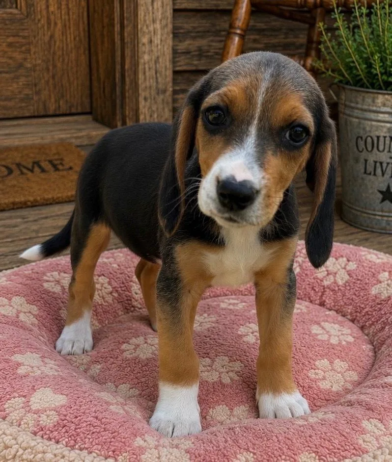 A baby medium-sized female Beagle dog named Elly Mae  Country for adoption in Horn Lake, MS