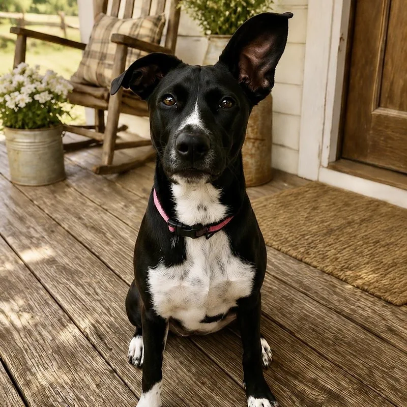 A baby medium-sized female Black Labrador Retriever dog named Stella Marie for adoption in Houston, TX