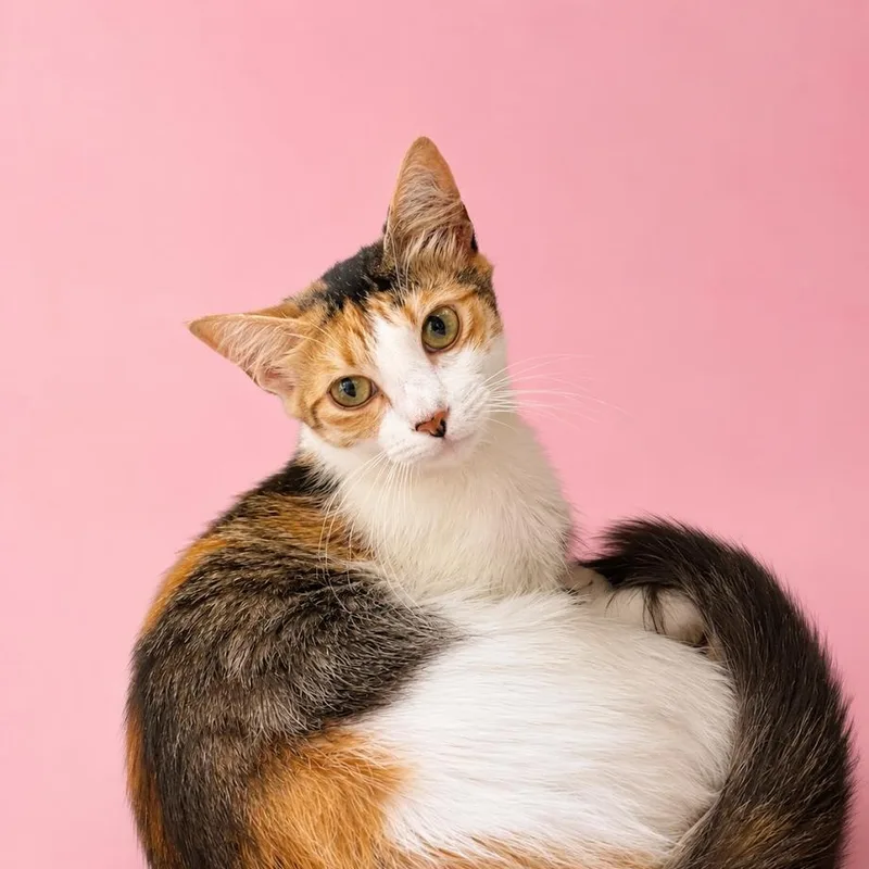 A young medium-sized female Calico cat named Delilah for adoption in Miami, FL