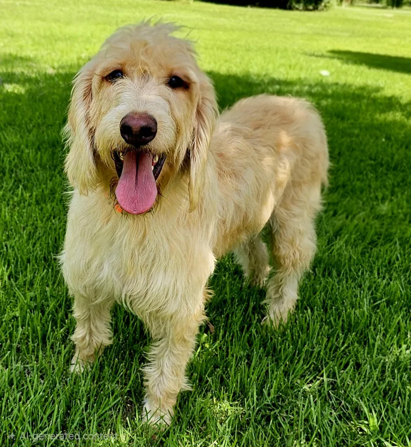An adult medium-sized male Apricot / Beige Goldendoodle dog named Rugar for adoption in Franklin, TN