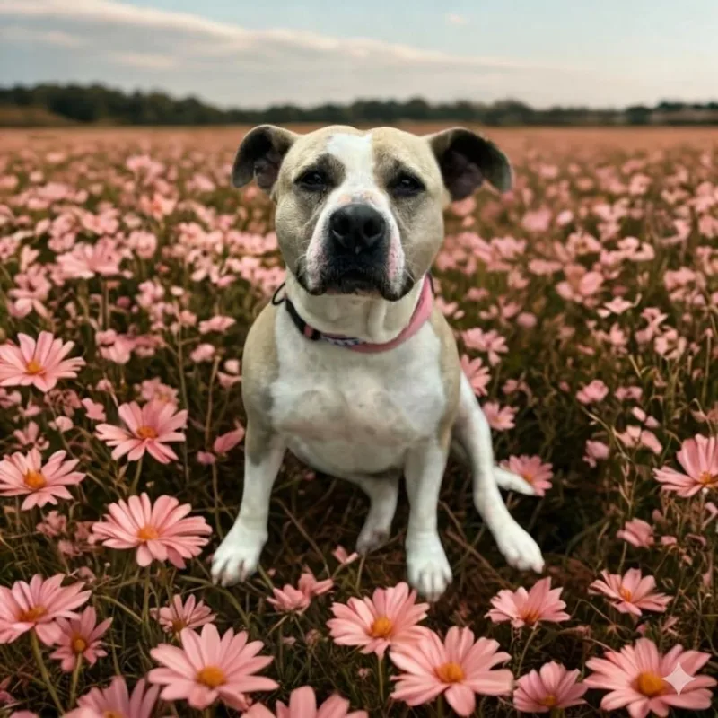 An adult large-sized female Apricot / Beige Pit Bull Terrier dog named Harley for adoption in Lancaster, KY