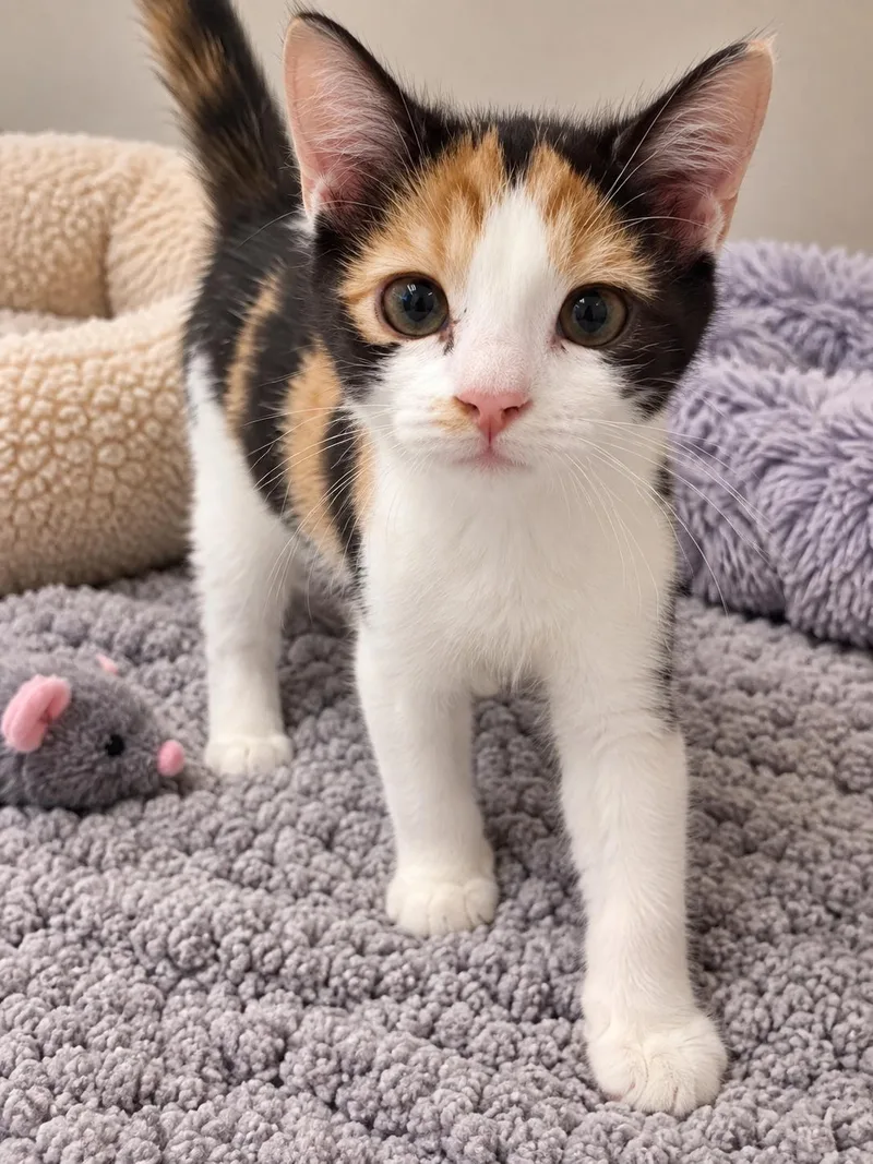 A baby small-sized female Domestic Short Hair cat named Sadie for adoption in Rio Linda, CA