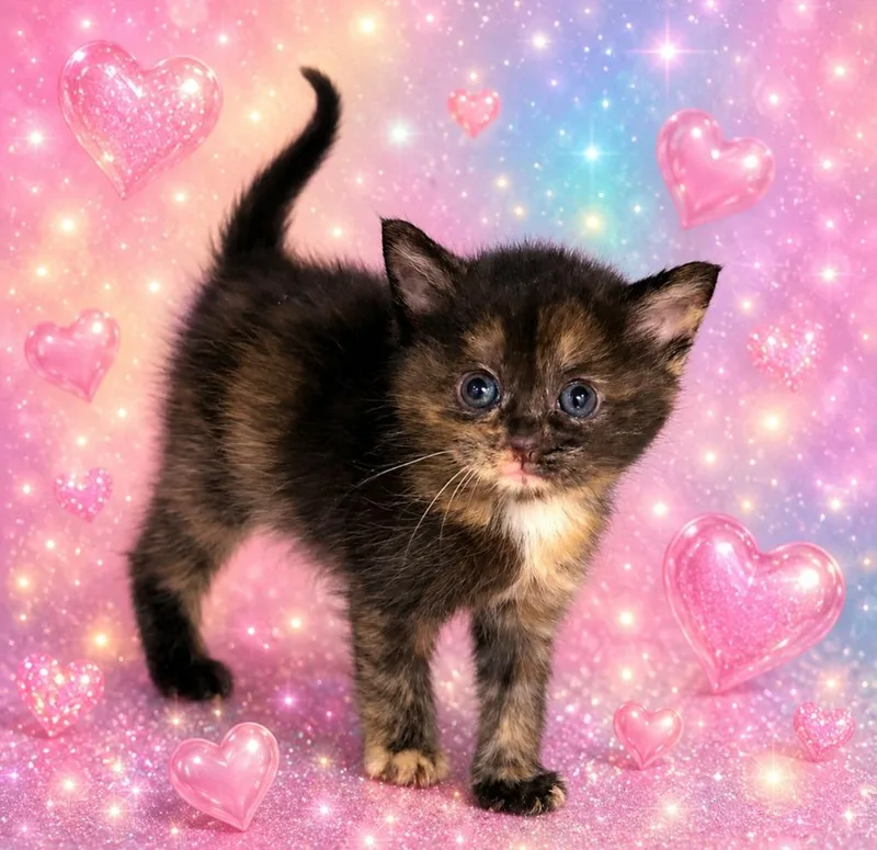 A baby small-sized female Domestic Short Hair cat named Huggie for adoption in Washington Court House, OH