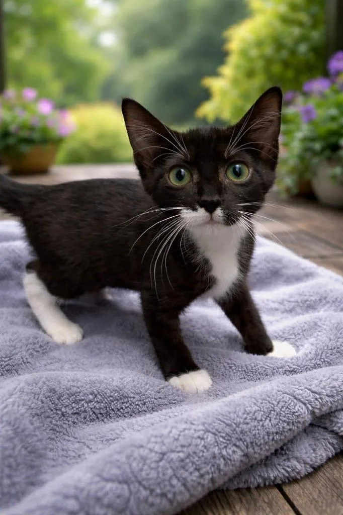 A baby small-sized male Domestic Short Hair cat named Captain for adoption in East Ridge, TN
