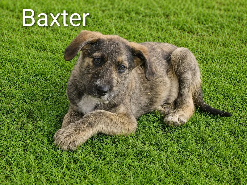 A baby extra large-sized male Brown / Chocolate Poodle dog named Baxter for adoption in Logansport, IN