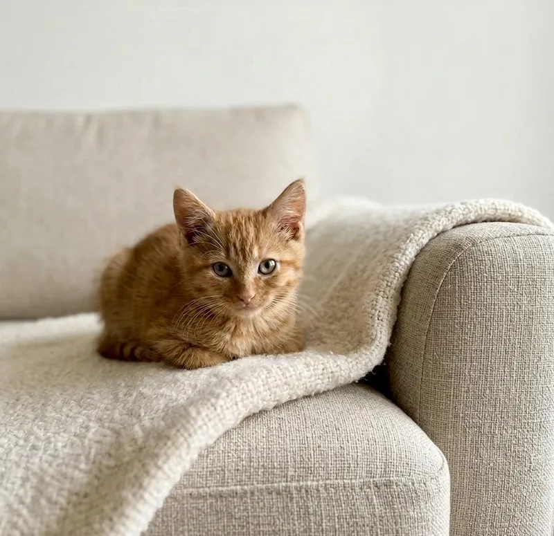 A baby small-sized male Orange / Red Domestic Short Hair cat named Teddy for adoption in Johnson City, TN