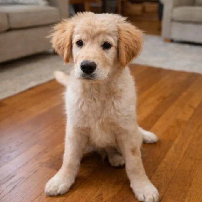 A baby small-sized male Golden Golden Retriever dog named Toaster Strudel for adoption in Baton Rouge, LA