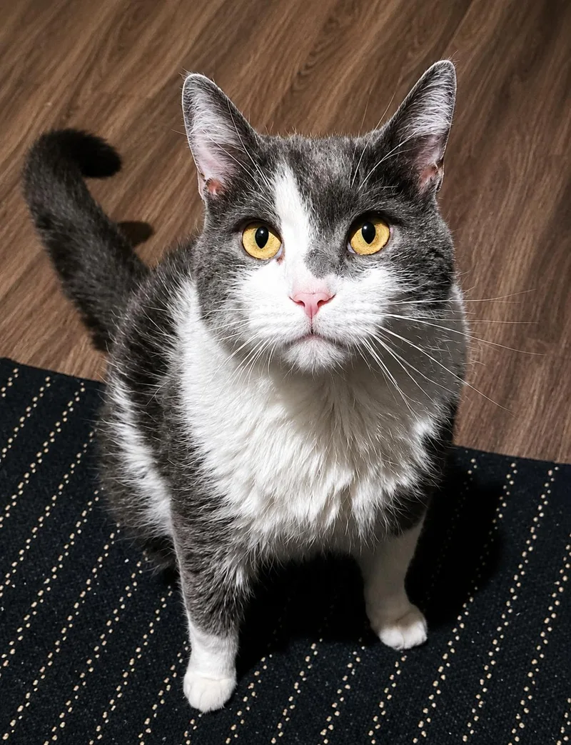 An adult medium-sized male Gray & White Domestic Medium Hair cat named Kota for adoption in Lemoyne, PA