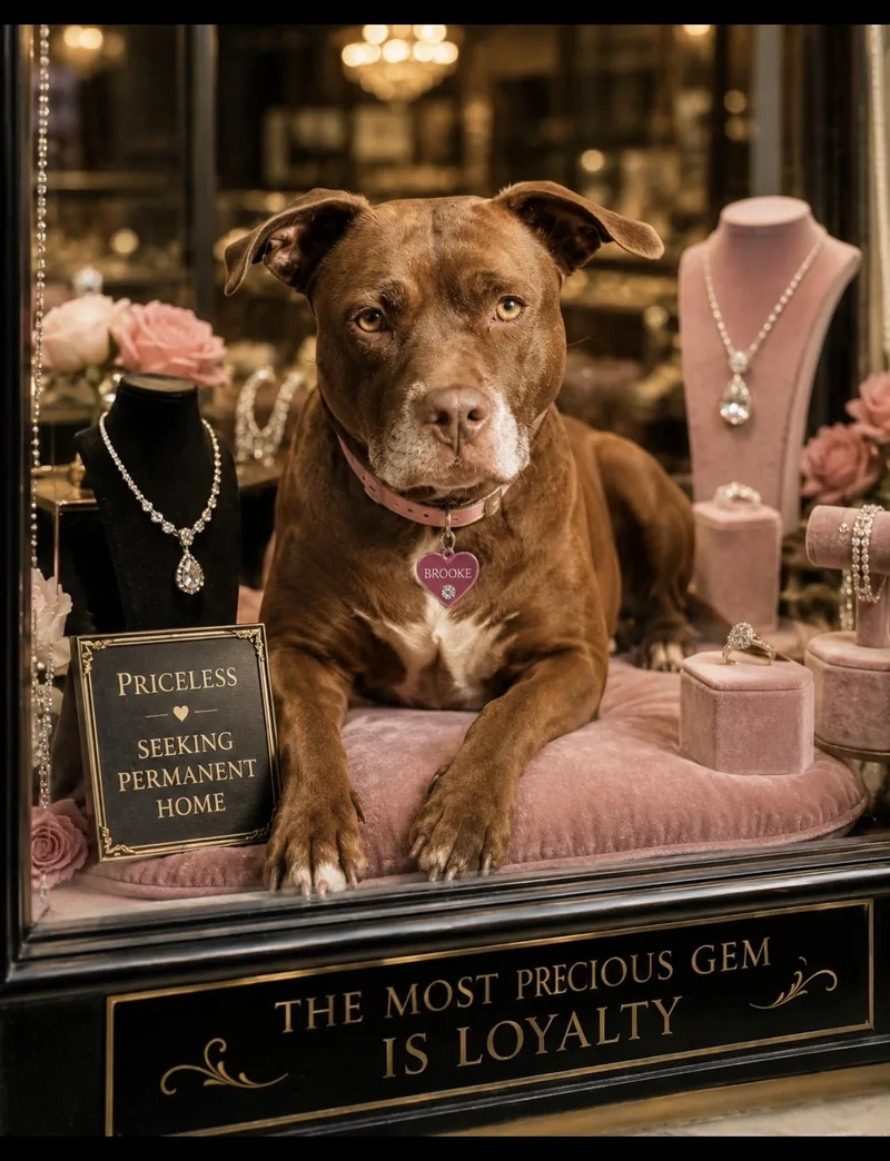 An adult large-sized female Brown / Chocolate Pit Bull Terrier dog named Brooke for adoption in CUMMING, GA
