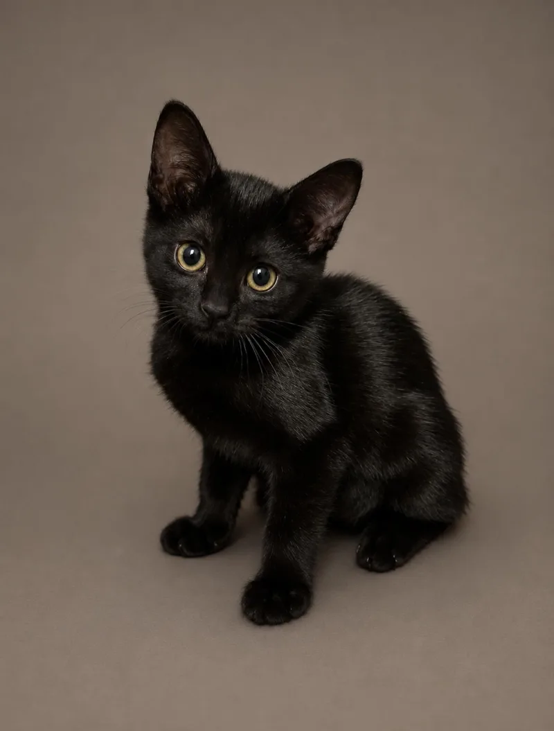 A senior small-sized female Black Domestic Short Hair cat named Lexie for adoption in Edmond, OK