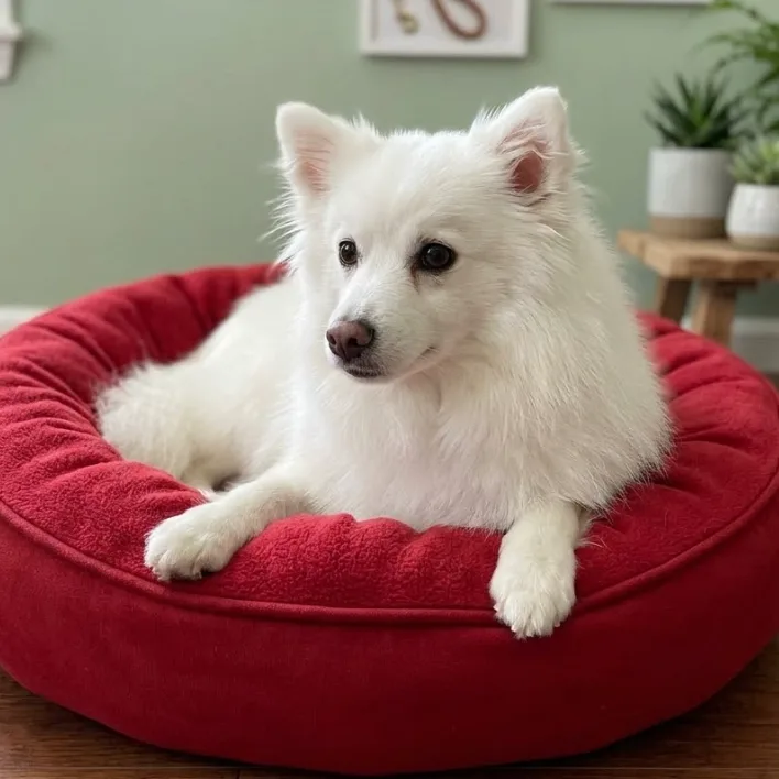 An adult small-sized male White American Eskimo Dog dog named Sully for adoption