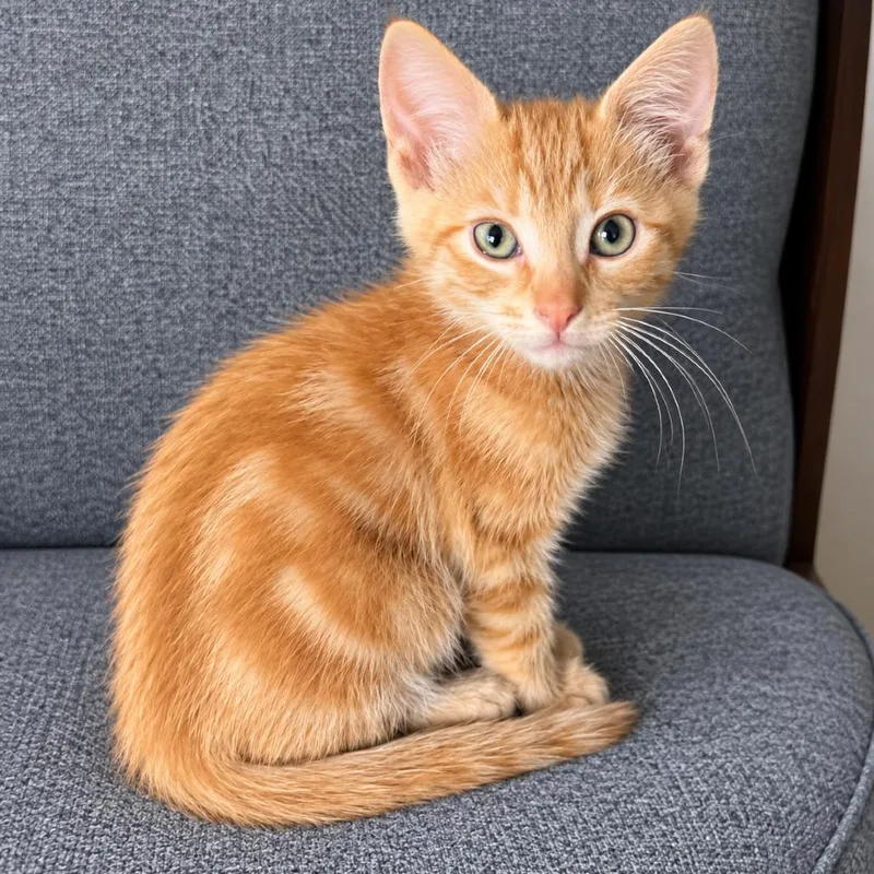 A baby small-sized male Orange / Red Domestic Short Hair cat named Colby for adoption in Flower Mound, TX