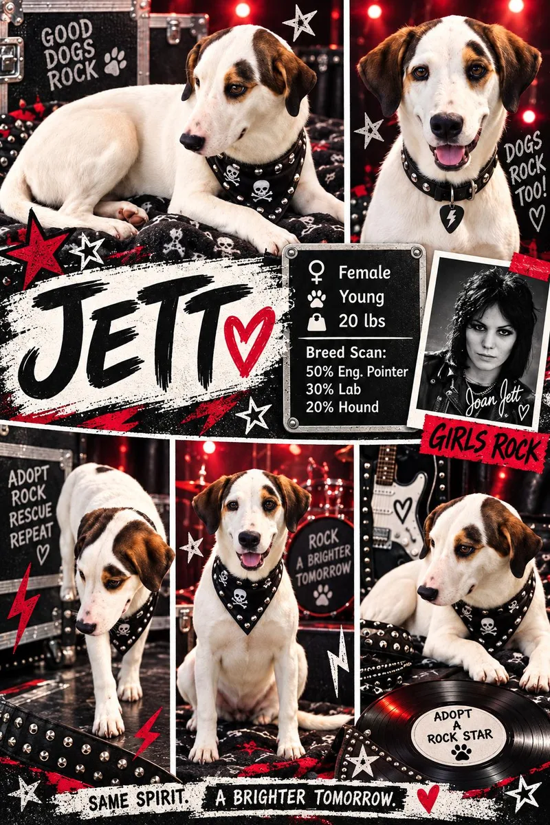 A young medium-sized female English Pointer dog named Jett for adoption in Jackson, TN