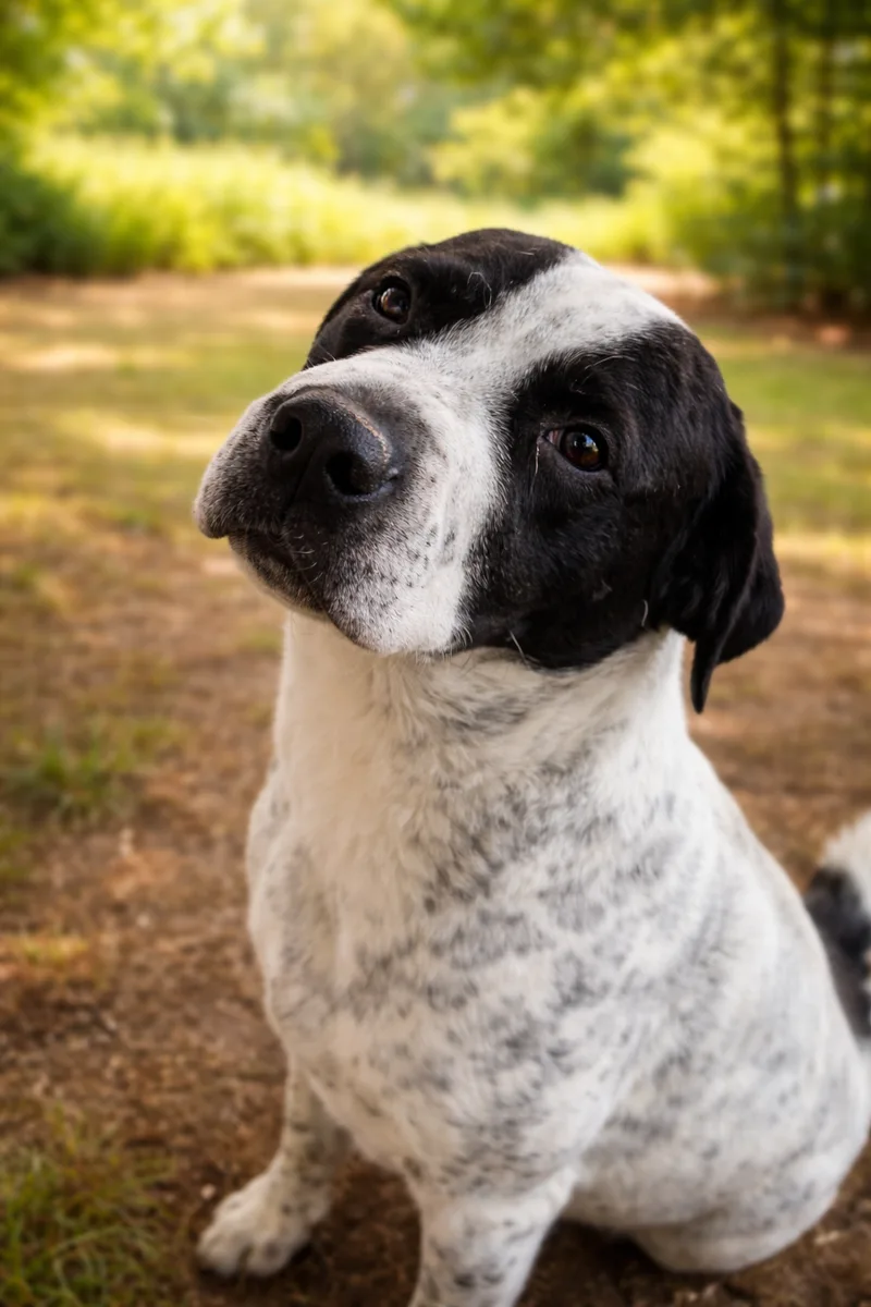 A senior large-sized male White and Black Mixed Breed dog named Rascal for adoption in Broken Bow, Oklahoma