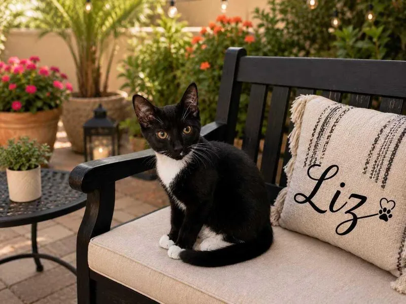 A baby small-sized female Black & White / Tuxedo Domestic Short Hair cat named Liz for adoption in Hudson, NH