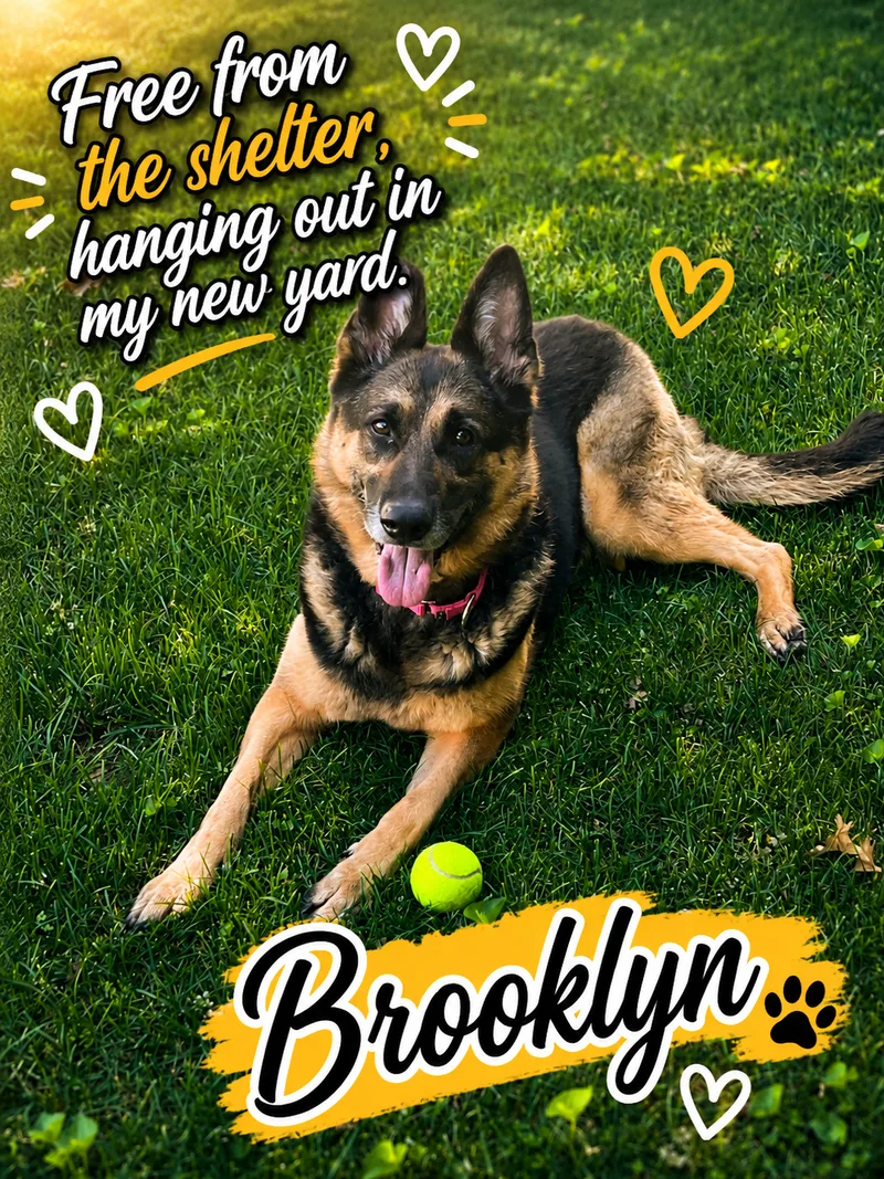 A senior large-sized male Brown and Black German Shepherd Dog dog named Brooklyn for adoption in Hicksville, NY