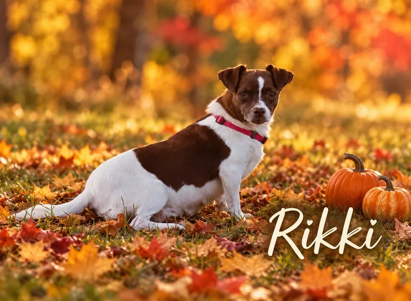 An adult small-sized female browm and white Chihuahua dog named Rikki for adoption in Bixby, OK