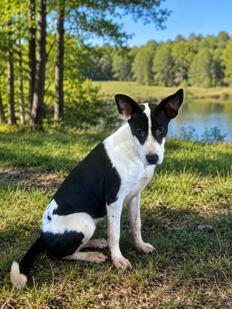 A young medium-sized female Black Mixed Breed dog named Olivia for adoption