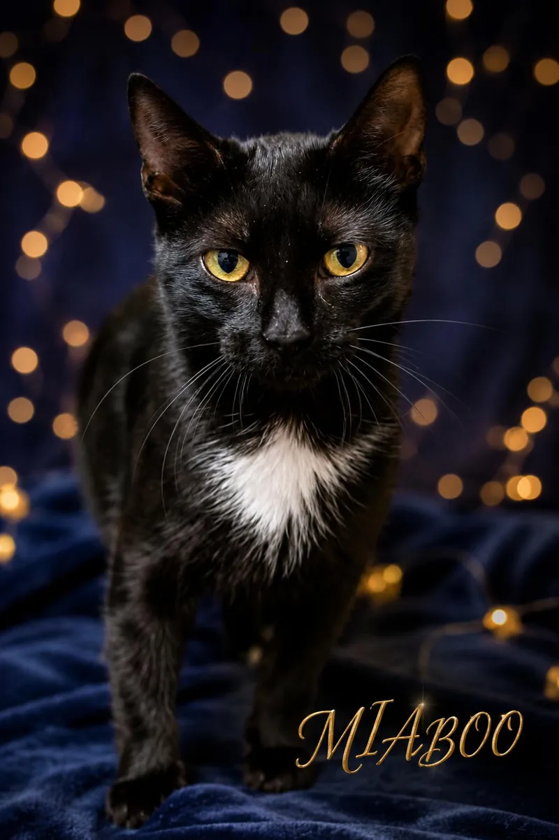 An adult medium-sized female Domestic Short Hair cat named Miaboo for adoption in Greenville, DE