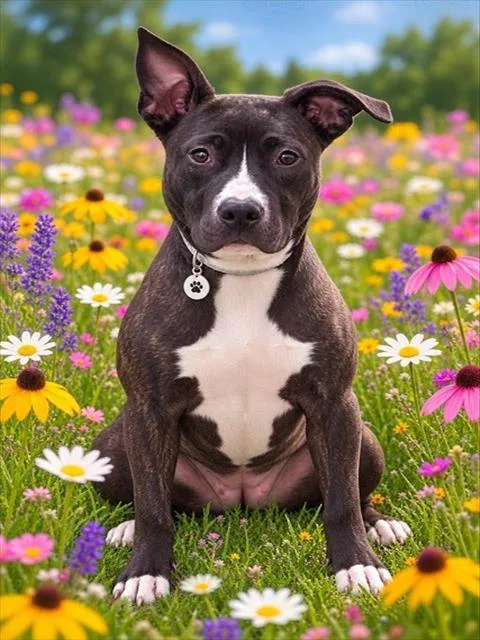 A young medium-sized female Pit Bull Terrier dog named Halo for adoption in Upper Marlboro, MD