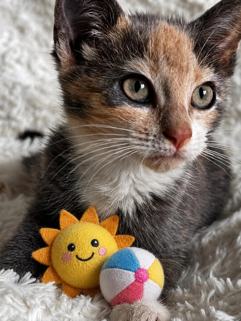 A baby medium-sized female Calico Domestic Short Hair cat named Holland June for adoption in Greensboro, NC