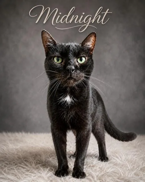 A senior small-sized male Domestic Short Hair cat named Midnight for adoption in Westminster, MD
