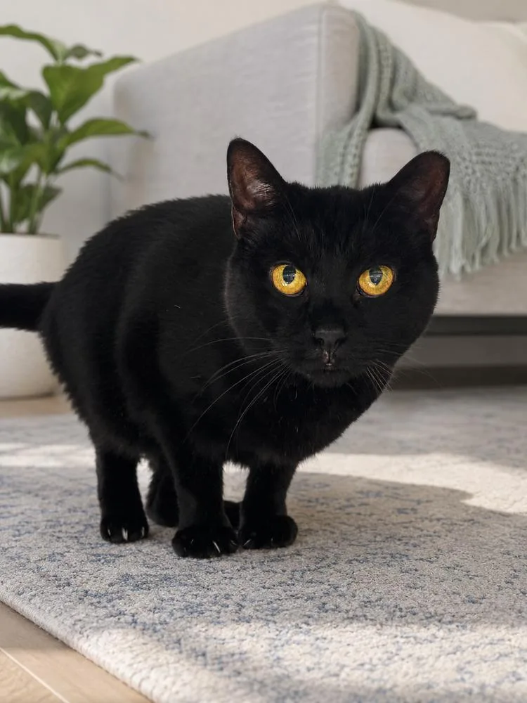 A young small-sized female Black Domestic Short Hair cat named Agatha Orchard for adoption in Mount Laurel, NJ