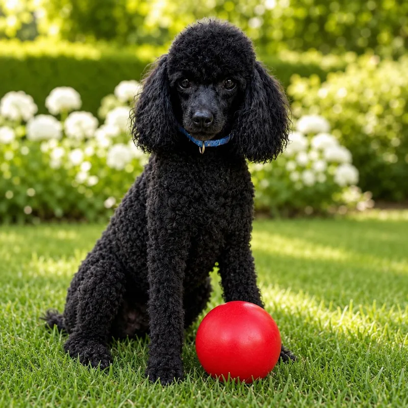 An adult small-sized female Black Poodle (Toy) dog named Aurora for adoption in POTOMAC, MD