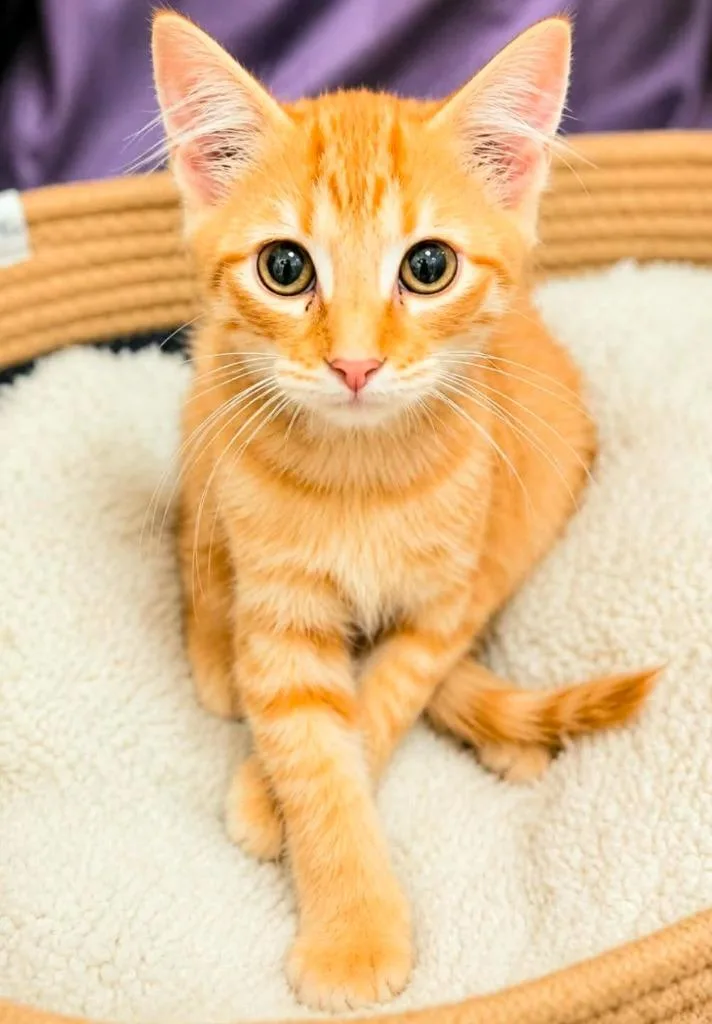 A baby medium-sized female Domestic Short Hair cat named Fancy Cake for adoption in El Dorado, AR