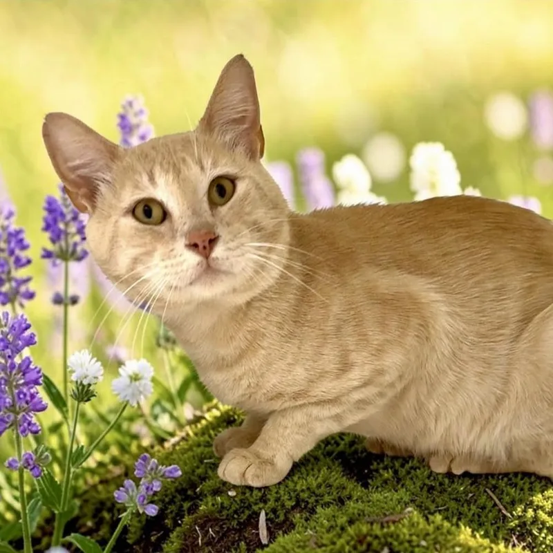 An adult large-sized male Buff / Tan / Fawn Domestic Short Hair cat named Trenton for adoption in Bentonville, AR