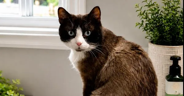 A young medium-sized male Brown / Chocolate Snowshoe cat named Kevin for adoption in Westwood, NJ