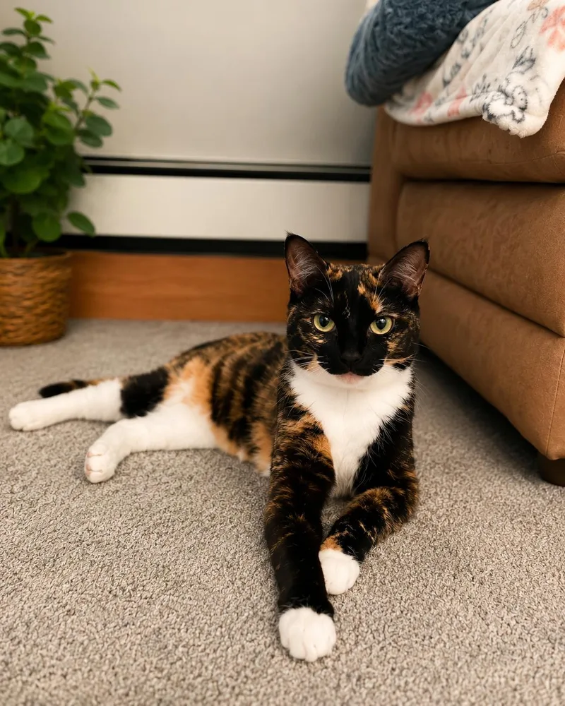 An adult medium-sized female Calico cat named Honey for adoption in Succasunna, NJ