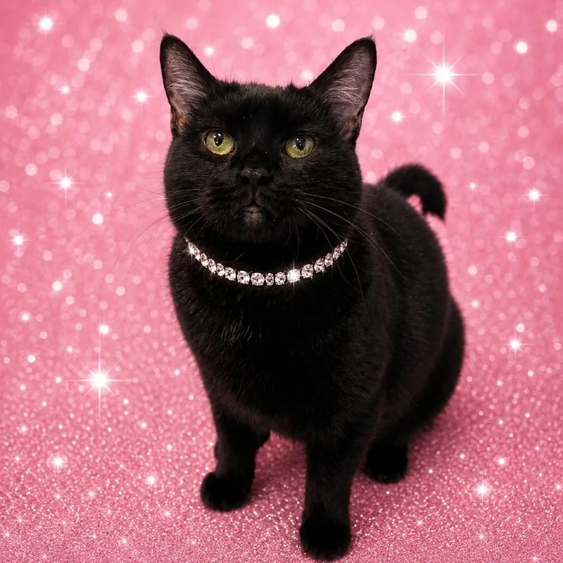 A senior large-sized female Black Domestic Short Hair cat named Razzle for adoption in Binghamton, NY