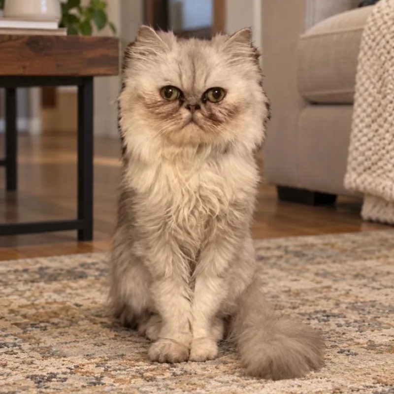 A baby small-sized female Cream / Ivory Persian cat named Gertrude for adoption in Houston, TX