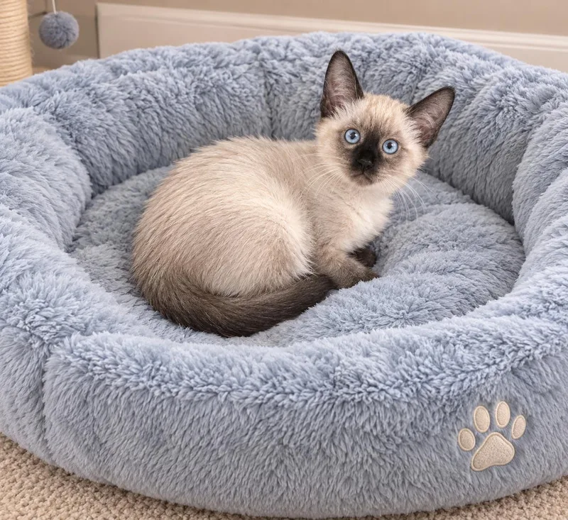 A baby small-sized male Seal Point Siamese cat named Olivier for adoption in Woodland Hills, CA