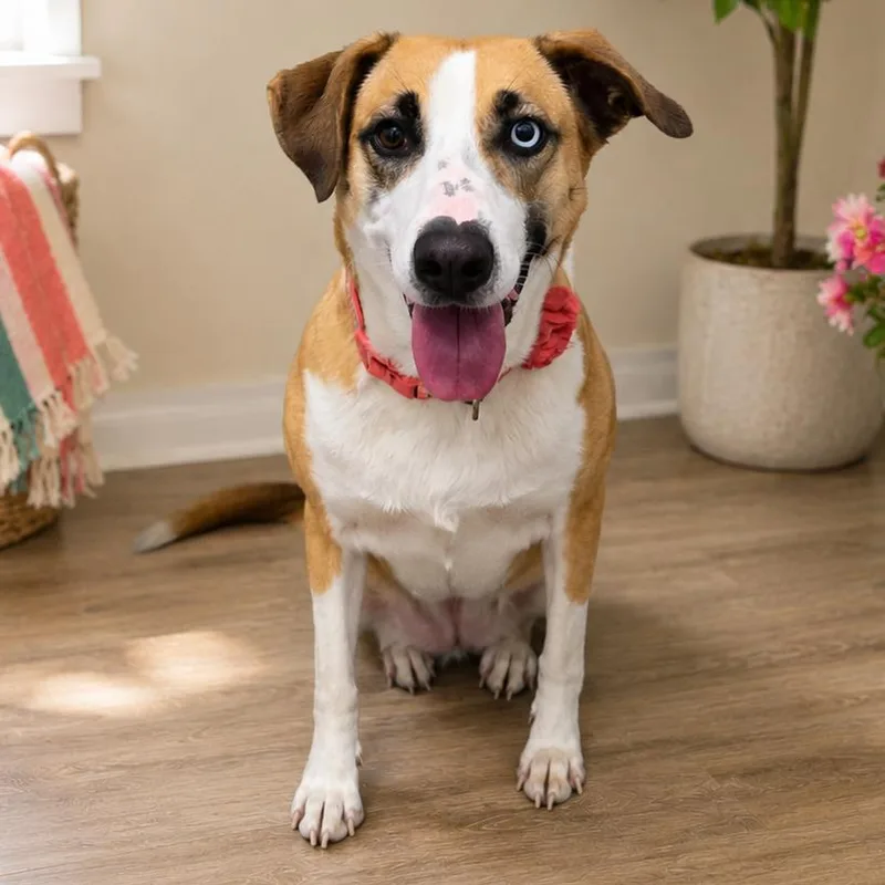 A young large-sized female Brown / Chocolate Mixed Breed dog named Emmy for adoption in Walnut Cove, NC