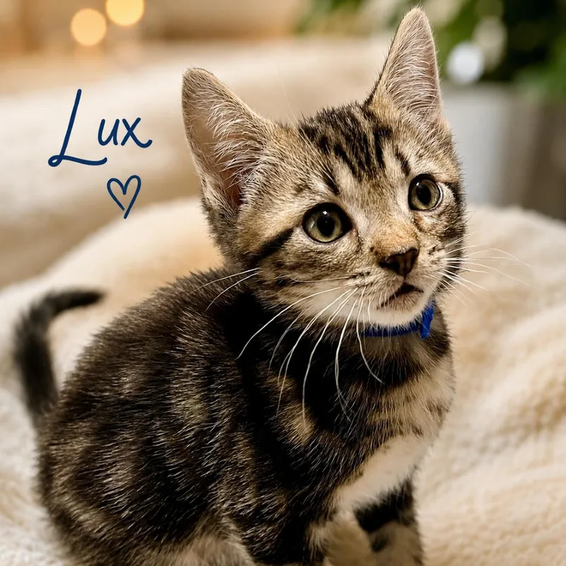 A baby small-sized male Domestic Short Hair cat named Lux for adoption in Cumming, GA